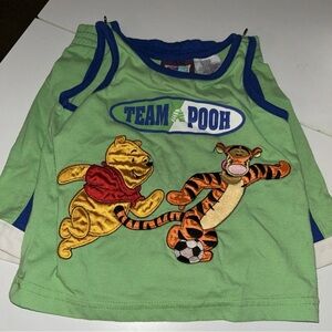 Disney Team Pooh Green and Blue Kids Tank Top